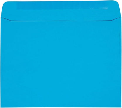 JAM PAPER 9 x 12 Booklet Colored Envelopes - Blue - 50/Pack