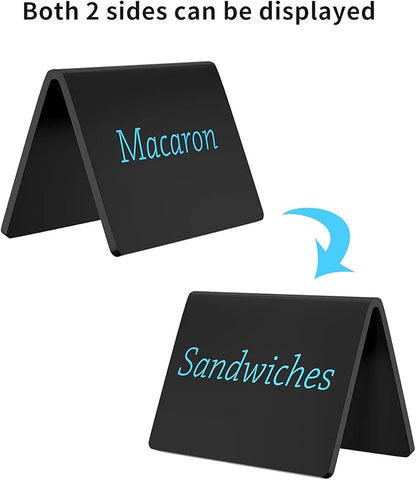 AITEE Mini Tabletop Chalkboard Signs - 10 Pack Acrylic Mini Chalkboards for Food, Weddings, Birthday Parties, Buffet, Bakery