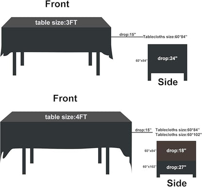 Rectangle Tablecloth 60x84 inch Washable Polyester Fabric Table Cloth for Wedding Party Dining Banquet Decoration（60x84, White）