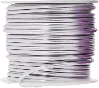Mandala Crafts 12 Gauge Anodized Aluminum Craft Wire for Jewelry Making - 276 FT Colored Flexible Silver Lavender Purple Pink Ice Blue Turquoise Wire - Bendable for Bonsai Armature Crafting Sculpting