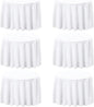 6 Pack White 90 Inch Round Tablecloths. Stain and Winkle Resistant Polyester Washable White Table Cloths for Parties Wedding Dining