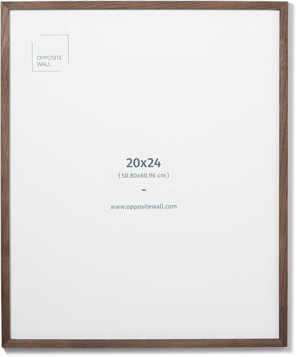 Opposite Wall - 20x24 in - Dark Solid Oak Wood Picture Frame - Lightweight, Versatile & Shatterproof - Wall Hanging Poster or Photo Frame - Wall Decor for Office, Gallery & Home