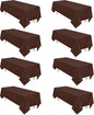 8 Pack Brown Table Cloth 60 x 126 Inch Rectangular Tablecloths for 8 Foot Rectangle Tables, Wrinkle Resistant Brown Tablecloth Washable Polyester Fabric for Buffet Wedding Party Banquet