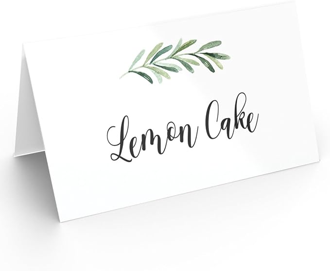 Printed Party Table Place Cards for All Occasions and Events, Set of 25 (Elegant Branch)