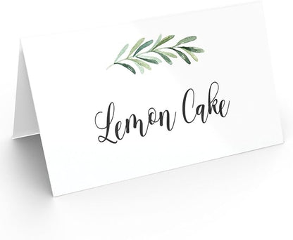 Printed Party Table Place Cards for All Occasions and Events, Set of 25 (Elegant Branch)