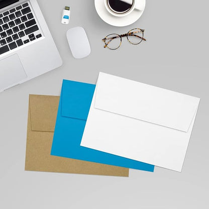 LUXPaper A7 Invitation Envelopes | Peel & Press | 5 1/4" x 7 1/4" | Brilliant White | 80lb. Text | 100% Cotton | 500 Qty