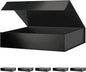 PACKHOME 6 Gift Boxes 11.5x8x2.5 Inches, Sturdy Shirt Boxes with Magnetic Lids for Multiple Occasions (Glossy Black)