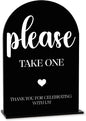Black Please Take One Sign, Wedding Engagement Bridal Shower Baby Shower Decor for Reception Reception, Weddings Acrylic Sign
