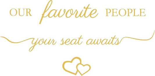 3 Pcs Wedding Seating Chart Decal Stickers DIY Our Favorite People Your Seat Awaits Vinyl Decal Wedding Sign Decor Seating Chart Board Mirror Stickers(Gold)