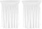 Fivenl 2 Pack Spandex Cocktail Table Skirt 32"x 43" White Stretch Cocktail Table Cover, Washable Round High Top Tablecloth for Bar, Wedding, Party, Events (White)