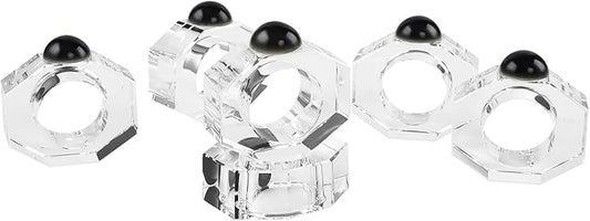Crystal Napkin Rings Holder Silver Diamond Napkin Rings Pack of 6 Pieces,Hotel Restaurant Wedding Party Holiday Banquet Dining Table Decor