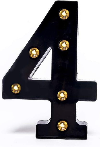Foaky Black LED Marquee Number Lights Sign Light Up Marquee Number Lights Sign for Night Light Wedding Birthday Party Battery Powered Christmas Lamp Home Bar Decoration