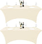 2-Pack 8ft Spandex Table Covers for Rectangle Folding Tables - Washable Elastic Tablecloth - Ultimate Fitted Table Protector for Birthday Parties, Trade Shows, Banquet