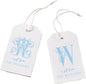 callie Personalized Monogrammed Gift Tags with String Attached, Custom Name White Paper Gift Tags for Wedding Favors, Birthday, Bridal Shower, 24PCS
