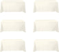 BRILLMAX 6 Pack Ivory Tablecloths for 6 Foot Rectangle Tables 90 x 132 Inch - 6ft Rectangular Bulk Linen Polyester Fabric Washable Cloth Cover for Wedding Reception Banquet Birthday Party