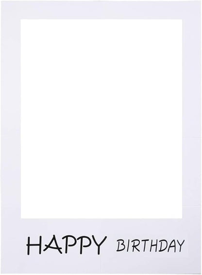 LUOEM Happy Birthday Party Frame Photo Prop Birthday DIY Paper Picture Frame Cutouts Photo Booth Props for Party Supplies