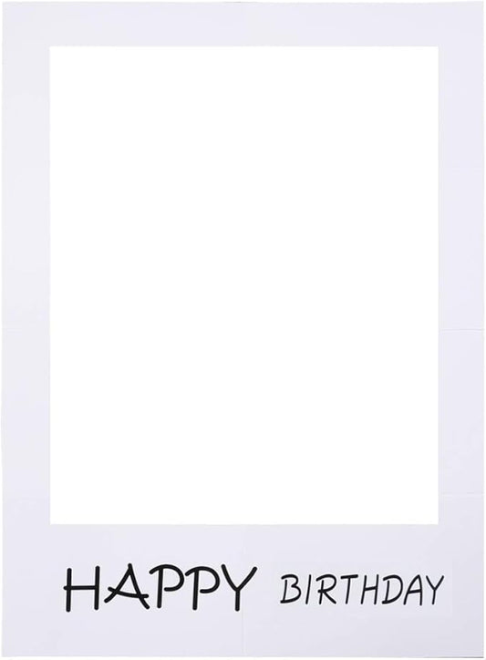 LUOEM Happy Birthday Party Frame Photo Prop Birthday DIY Paper Picture Frame Cutouts Photo Booth Props for Party Supplies