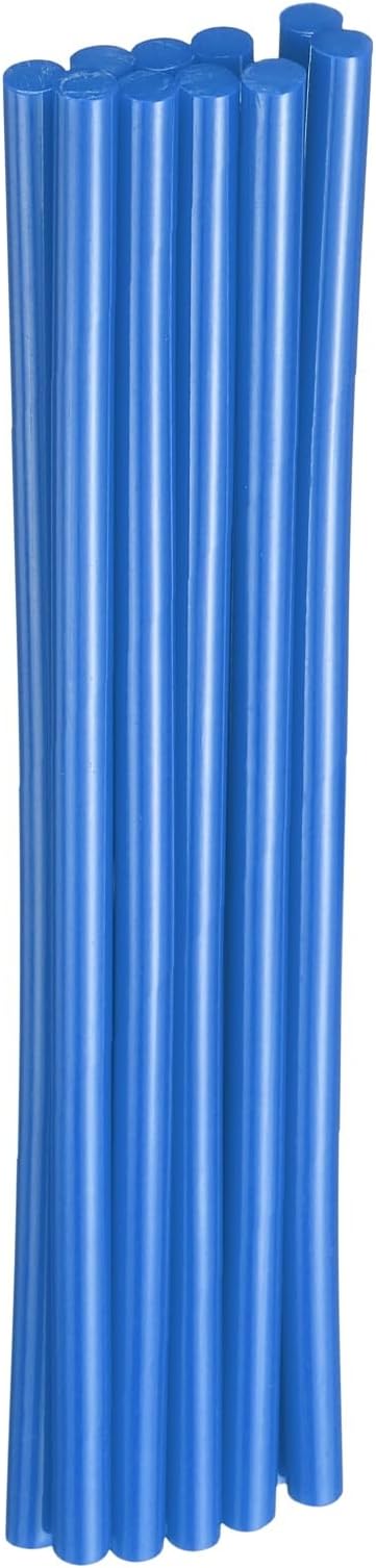 HARFINGTON 10pcs Hot Glue Sticks 0.28" Dia x 7.87" Long EVA Mini Hot Melt Adhesive Glue Stick for Hot Melt Gun Wood Plastic Glass Flowers Fabrics Foam, Blue