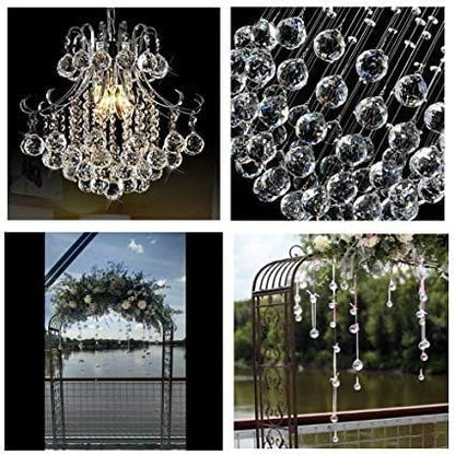 HDCRYSTALGIFTS Suncatchers Clear Glass Crystal Ball Prism Feng Shui Lamp Hanging Drop Chandelier Part (50mm)