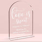 Wedding Signs, Love is Sweet Sign for Dessert Table, Wedding Signs For Ceremony And Reception,Arch Acrylic Table Sign for Anniversary, Event,Bridal Shower Decor 5x7 Inch (White)