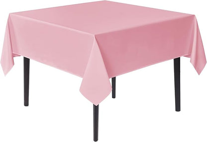 sancua Small Square Tablecloths 36x36 Inch - Pink Table Cloth for Square or Round Tables, Washable Polyester Fabric Table Cover for Nightstand End Bedside Tables