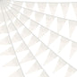 40M/130FT White Triangle Pennant Banner Flag Metallic Fabric Bunting Garland for Christmas Graduation Wedding Engagement Anniversary Bachelorette Birthday Bridal Shower Valentines Hen Party Supplies