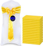 MDS Pack of 150 PCS Satin Chair Sashes Charmeuse Sateen Dining Chair Bows Ribbon Ties Back Sash for Wedding Party Birthday Home Hotel Restaurant Banquet Decoration (7 x 108 Inch, Yellow Gold)