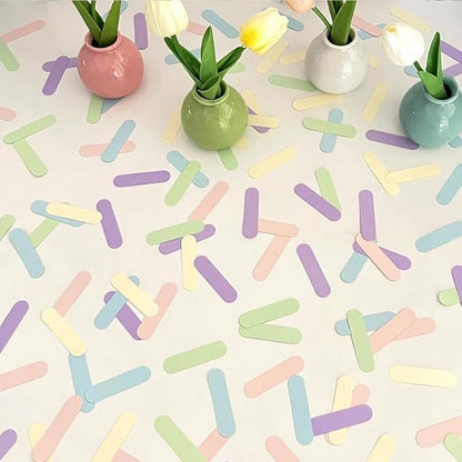 Candy Color Stripes Confetti For Table - Paper Party Decorations For Men Women Boys Girls, Table Sprinkling Scatter Decoration Party Supplies