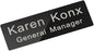 Custom Engraved Name Tag Badge for Business Personalized Identification with Pin or Magnetic Backing Aluminum ID Badge (Black/White, 1" x 3")