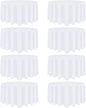 8 Pack White Round Tablecloth 120 Inch White Table Cloth Stain and Wrinkle Resistant Round White Tablecloths Reusable and Washable Polyester Fabric Table Covers for Buffet Wedding Party and Banquet