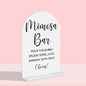 Wedding Mimosa Bar Supplies, Bridal Shower Sign White Acrylic Table Sign for Marriage Parties Anniversaries Reception Cafe Hotel Party Bar Business Event