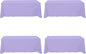 BRILLMAX 4 Pack Lavender Tablecloths for 8 Foot Rectangle Tables 90 x 156 Inch - 8ft Rectangular Bulk Linen Polyester Fabric Washable Cloth Cover for Wedding Reception Banquet Birthday Party