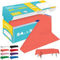 Orange Plastic Table Cover Roll - 54IN x 300FT, Table Cloth for Rectangle Table with Slide Cutter, Plastic Table Cloth Disposable with Cut-to-Size Design for Weddings, Banquets, Parties