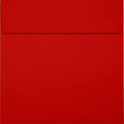 LUXPaper Square Invitation Envelopes | Peel & Press | 6 1/2" x 6 1/2" | Holiday Red | 60lb. Text | 50 Qty