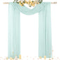 Socomi Wedding Arch Draping Fabric 29" x 20Ft 4 Panels Mint Green Sheer Outdoor Curtain Drapes Extra Long for Wedding Ceremony Birthday Party Decoration