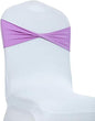 VDS Pack of 25 PCS | Light Purple | Spandex Chair Sashes Bows Without Buckle | Stretch Elastic Banquet Universal Folding Chair Band Tie with for Wedding Party Conference Celebration Event Decoration