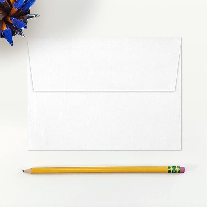 LUXPaper A7 Invitation Envelopes | Peel & Press | 5 1/4" x 7 1/4" | White Linen | 80lb. Text | 500 Qty