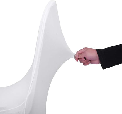 Peomeise 50pcs Stretch Spandex Chair Cover for Wedding Party Dining Banquet Event (White, 50)