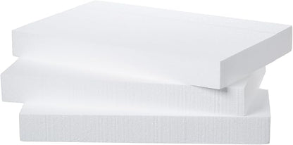 Crafare 17X11X2 Inch Craft Foam Blocks 3 Pack Polystyrene Foam Sheet DIY Crafting Rectangle for Arts School Projects Sculptures Floral Arrangements Modeling and Centerpieces