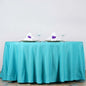 Efavormart Round Tablecloth, 132 Inch Stain & Wrinkle Resistant Washable Table Cloth, Decorative Polyester Fabric Table Cover for Banquet, Wedding, Dining- Turquoise
