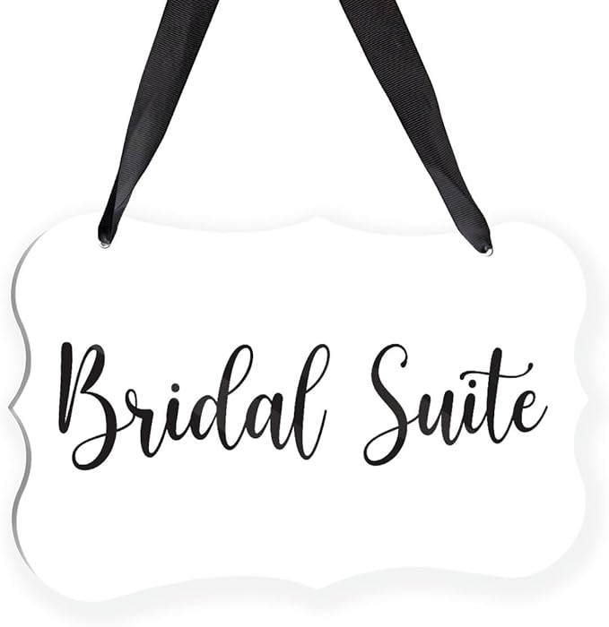 Acrylic Wedding Sign, Ring Bearer Sign, Bridal Suite Decorations, for Rustic Wedding Decor Signs, Acrylic Hanging Signs With Ribbon for Chairs Weddings Reception Decorations and Event Party (White)