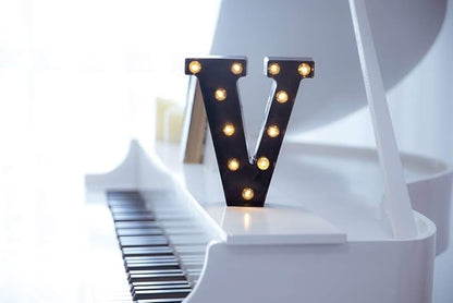 Foaky Black LED Marquee Number Lights Sign Light Up Marquee Number Lights Sign for Night Light Wedding Birthday Party Battery Powered Christmas Lamp Home Bar Decoration