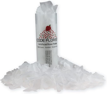 CODE FLORIST 1500 PCS White Silk Rose Petals for Valentine's Day,Romantic Night,Wedding,Proposal Anniversary Flower Decorations(Separated,Scented)