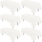 6 Pack Ivory Tablecloths for 8ft Rectangle Tables 60 x 126 Inch - Polyester Table Cover Stain and Wrinkle Resistant Washable Fabric Table Clothes for Wedding Party Banquet Reception Restaurant