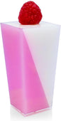 50 Pack Tiny 3oz Tall Pyramid Shooter | Disposable Mini Plastic Dessert Cups | Tiny Square Treat Containers | Clear Individual Dessert Cups | 3 oz Plastic Cups for Catering Events & Parties | CMJJ