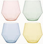 40 count Diamond Unbreakable Stemless Plastic Wine Champagne Whiskey Glasses Elegant Durable Disposable Indoor Outdoor Ideal for Home, Office, Bars, Wedding, 12 Ounce Cups Gold Rim (Color Collection)