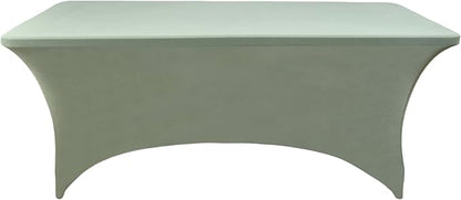 118 2-Pack 4ft Spandex Table Covers for Rectangular Folding Tables - Wrinkle Resistant Stretch Tight Table Cloths - Ultimate Fitted Table Protector for Parties, Banquet, and Wedding