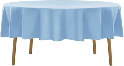 60 inch Round Tablecloth Washable Polyester Table Cloth Decorative Table Cover for Wedding Party Dining Banquet（60 inch,Blue Mist）