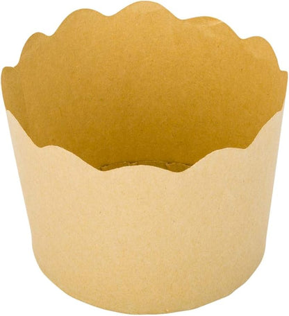 Restaurantware Panificio Premium 6 oz Kraft Paper Classic Baking Cup: Paper Baking Cups Perfect for Muffins Cupcakes or Mini Snacks - Scalloped - Disposable and Recyclable - 200ct Box