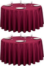 LTC LINENS 2 Pack 120 Inch Round Tablecloth Burgundy - Great for 60 Inch Round Table Floor Length - Washable, Wrinkle Resistant Polyester Fabric Cloth for Parties